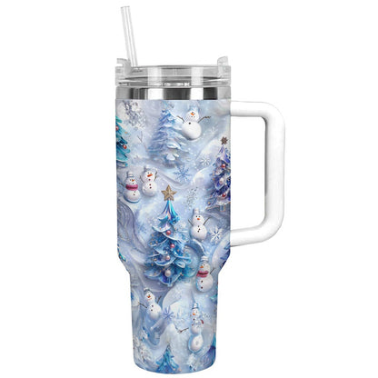 Shineful Glossy Tumbler Cute Snowmen