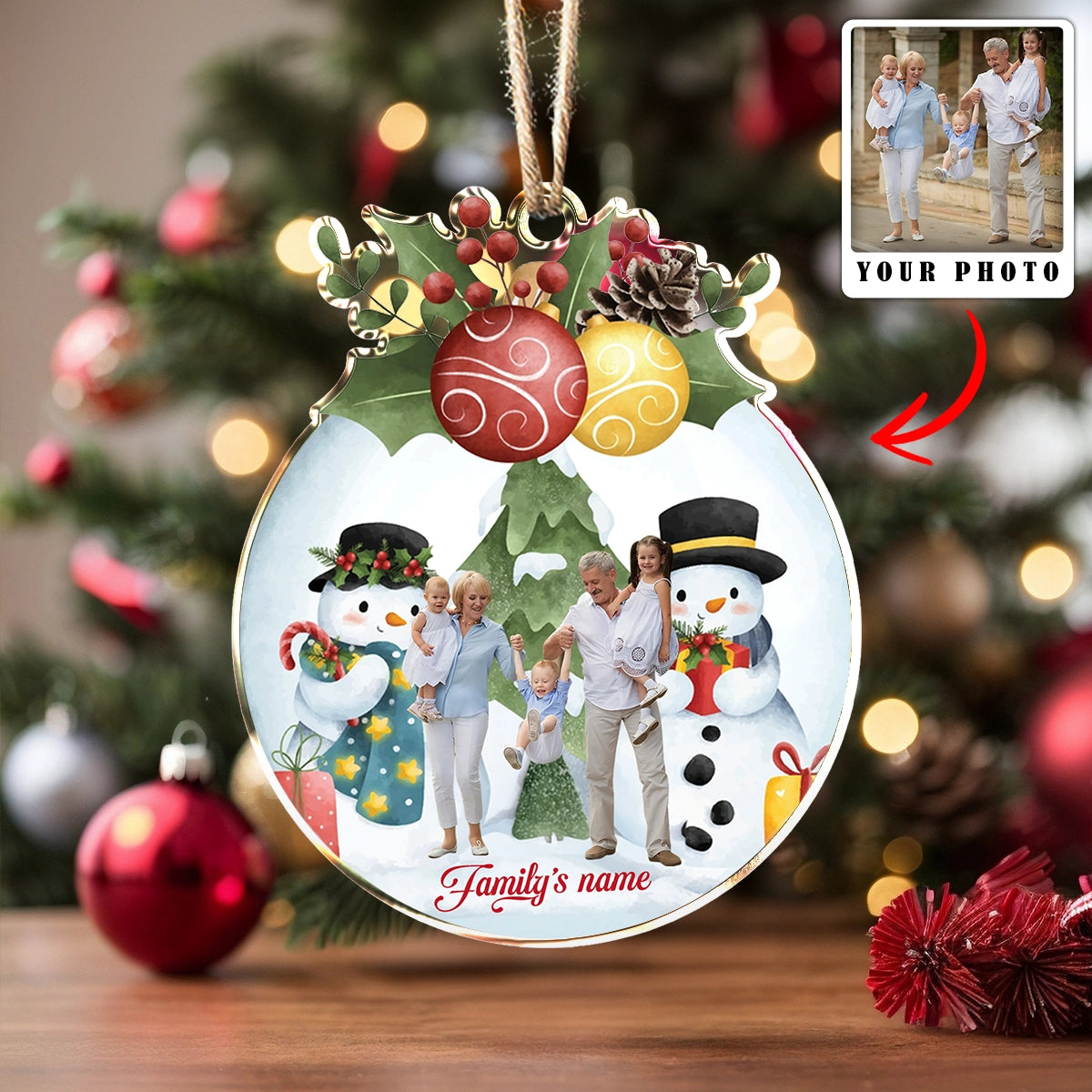 Shineful Acrylic Ornament Custom Photo Frosty Family Christmas