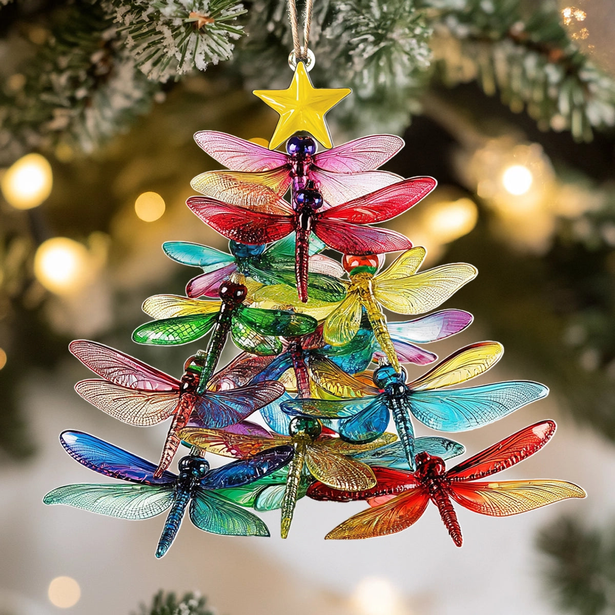 Shineful 2D Acrylic Ornament Dragonfly Dream Tree