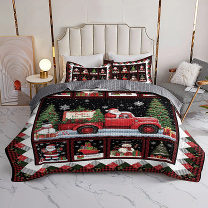 Shineful All Season Quilt 3-Piece Set - Santa's Tree Farm