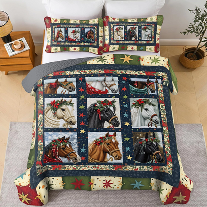 Shineful All Season Quilt 3-Piece Set Starlit Horse Holiday