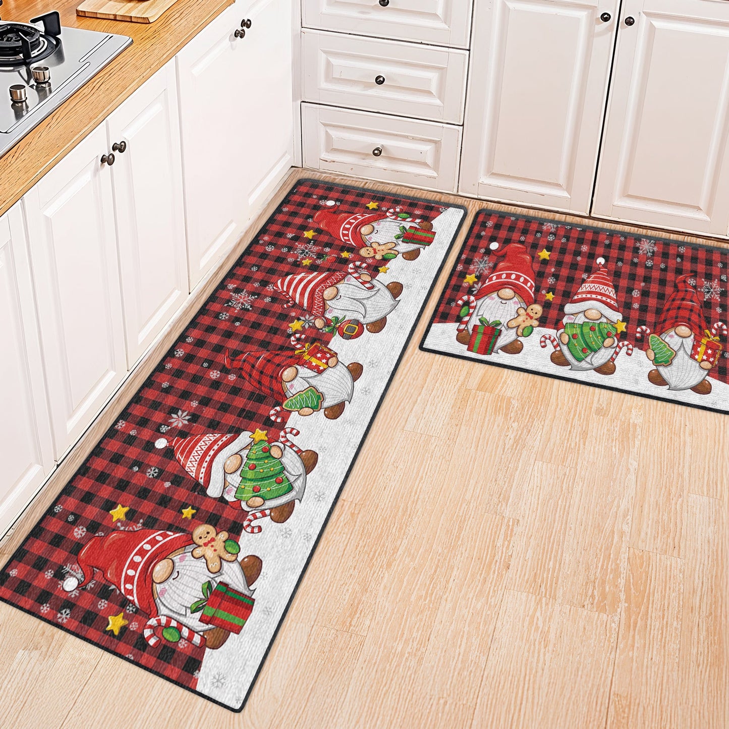 Shineful Ultra-Thin Non Skid Floor Mat, Kitchen Rugs Christmas Gnome