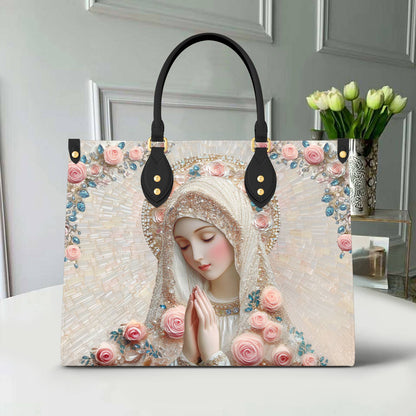 Sac en cuir brillant La fleur divine de la Sainte Mère