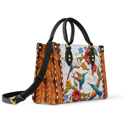 Shineful Leather Bag Hummingbird Blossom Flight