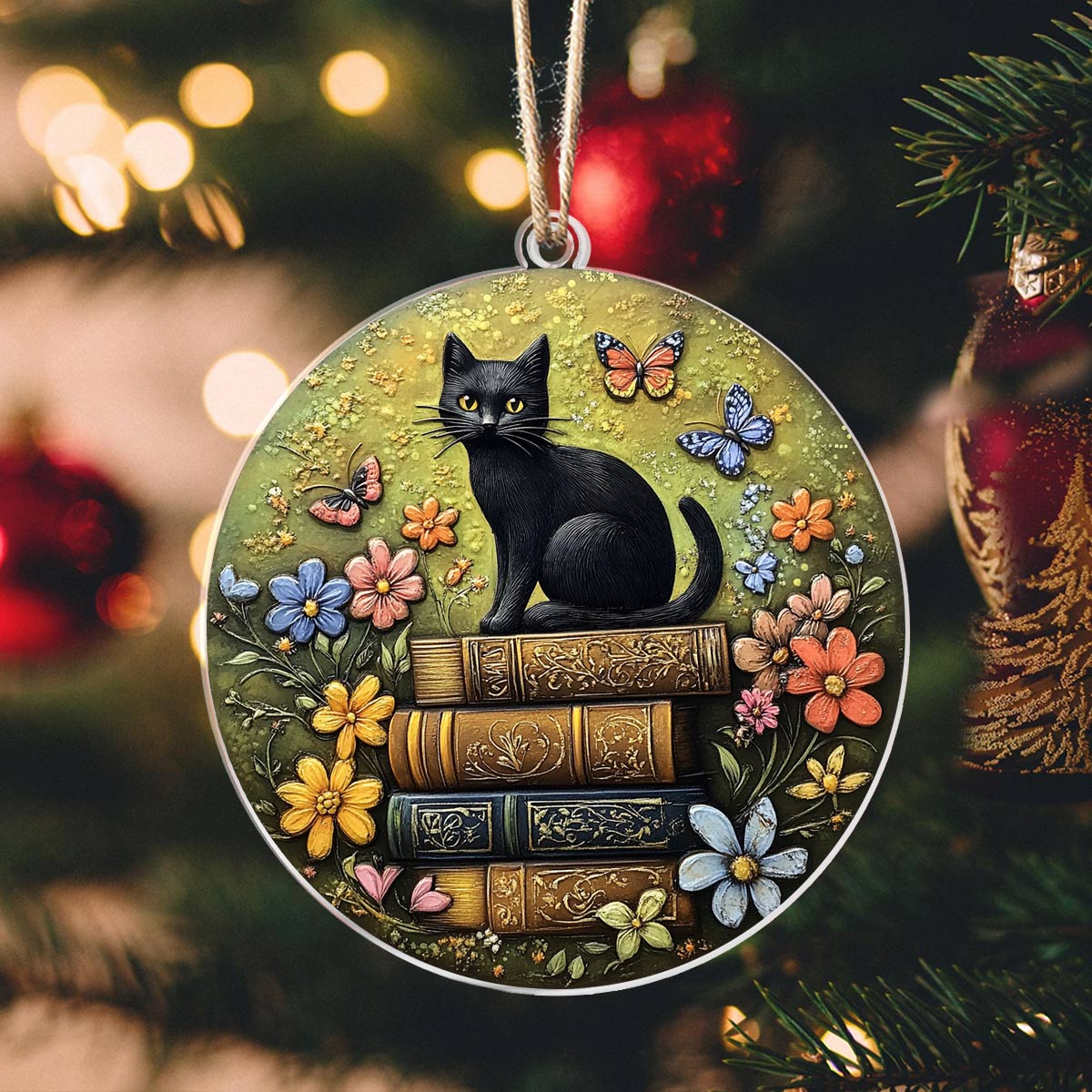 Shineful 2D Acrylic Ornament Literary Feline