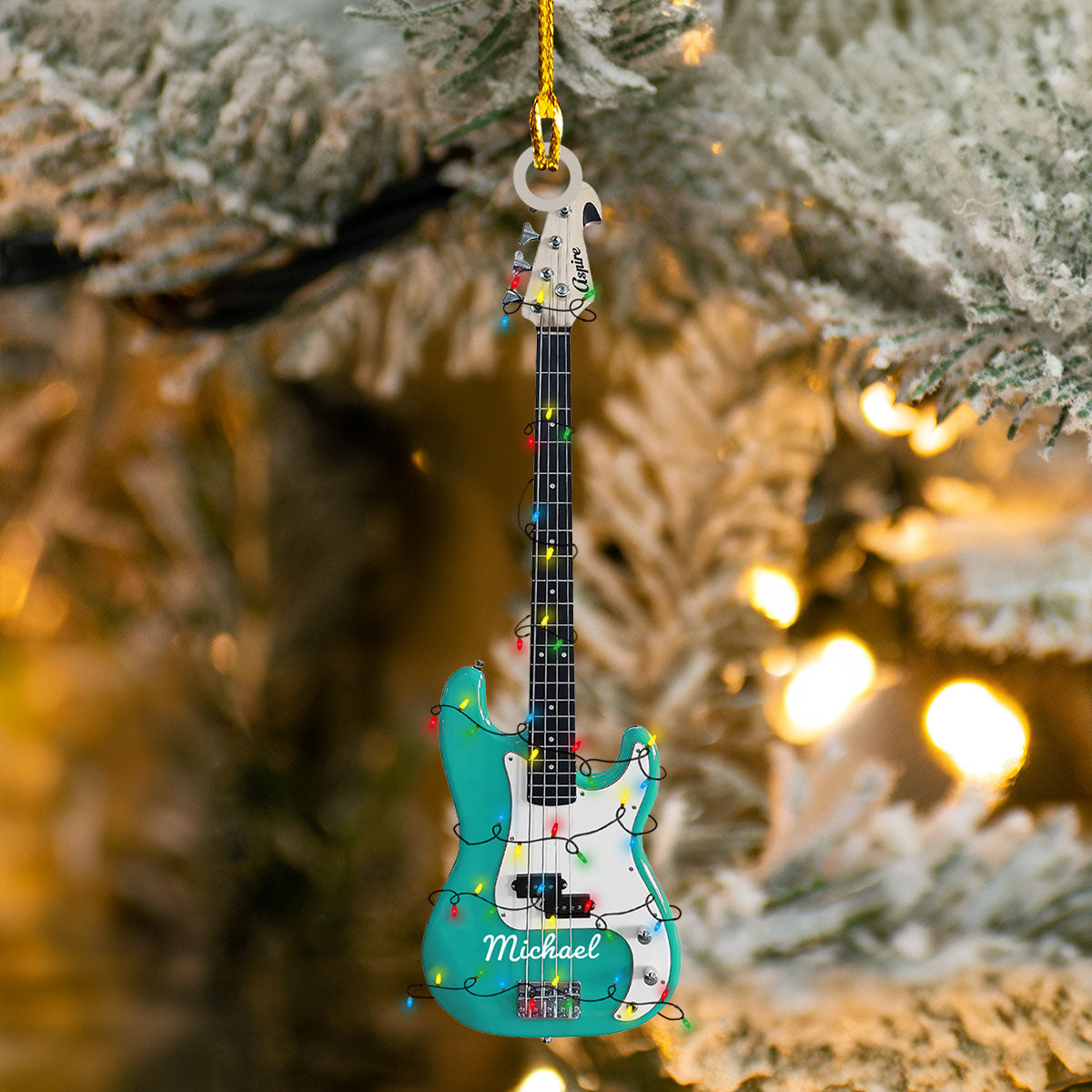 Shineful 2D Acrylic Ornament - Personalized Bass Guitar Collection Ornament