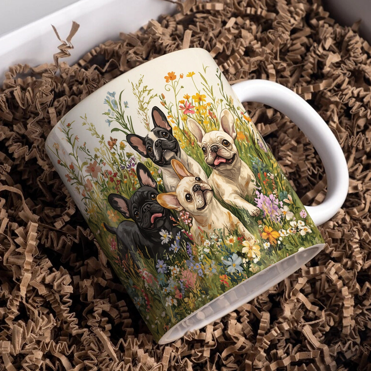 Shineful Ceramic Mug Floral Frenchie Adventure