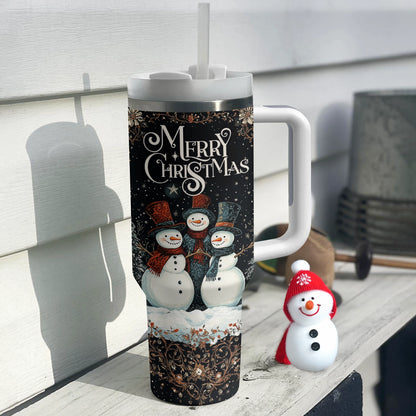 Shineful Tumbler Vibrant Christmas Night Of Snowmen