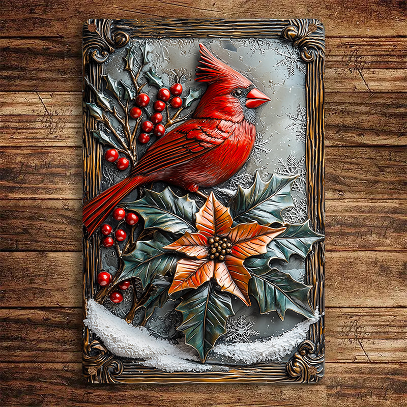 Shineful 2D Metal Sign Cardinal Winter