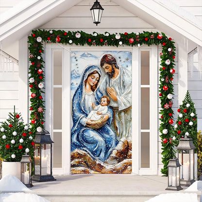 Shineful Door Cover Holy Family Nativity