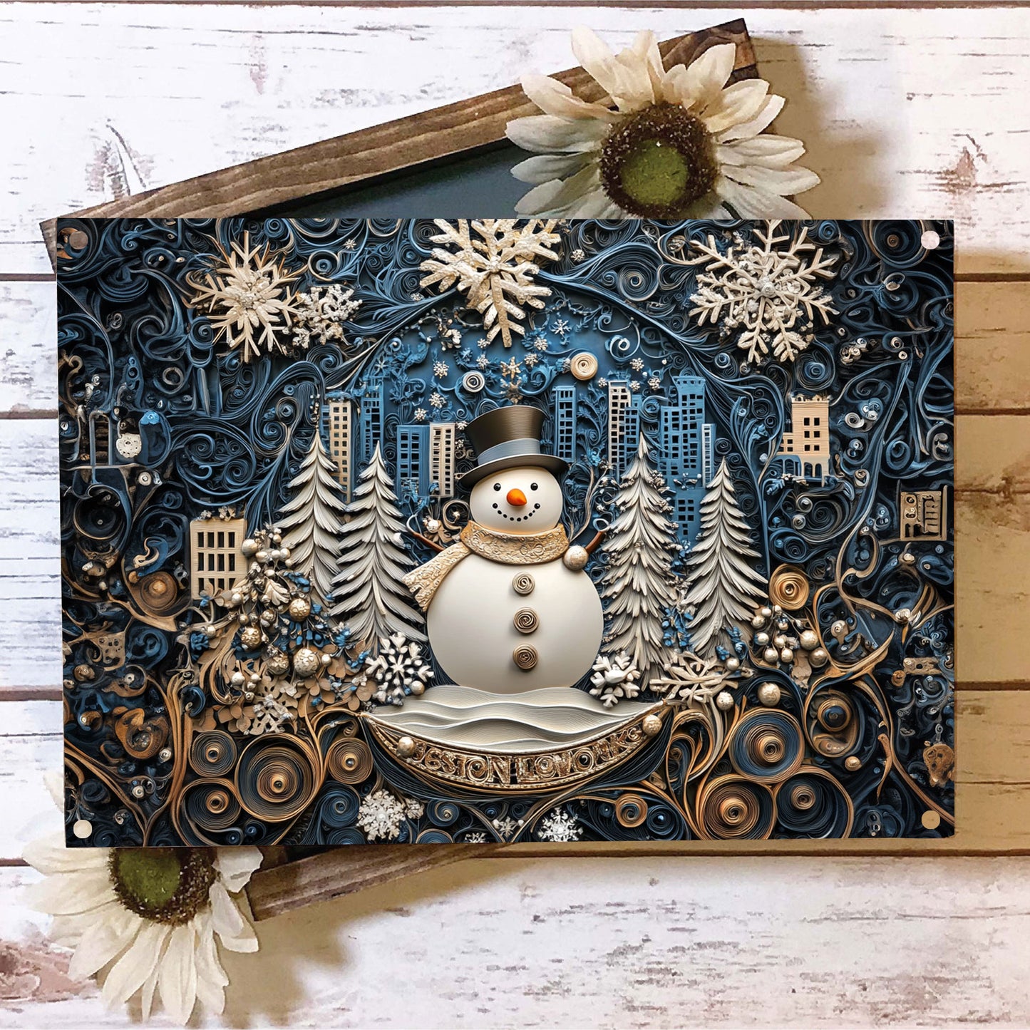 Shineful 2D Metal Sign Frosty Night Cheer