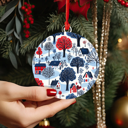 Shineful 2D Acrylic Ornament - Scandinavian Winter Village