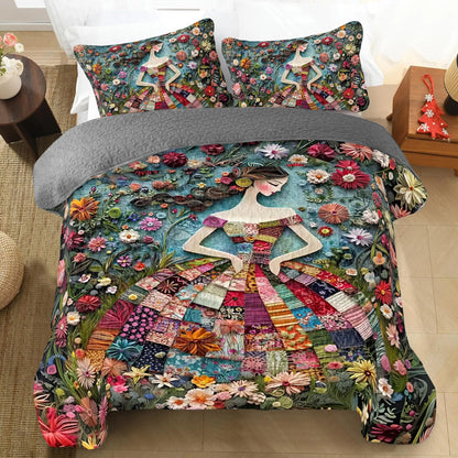 Shineful All Season Quilt 3-Piece Set Floral Fantasy