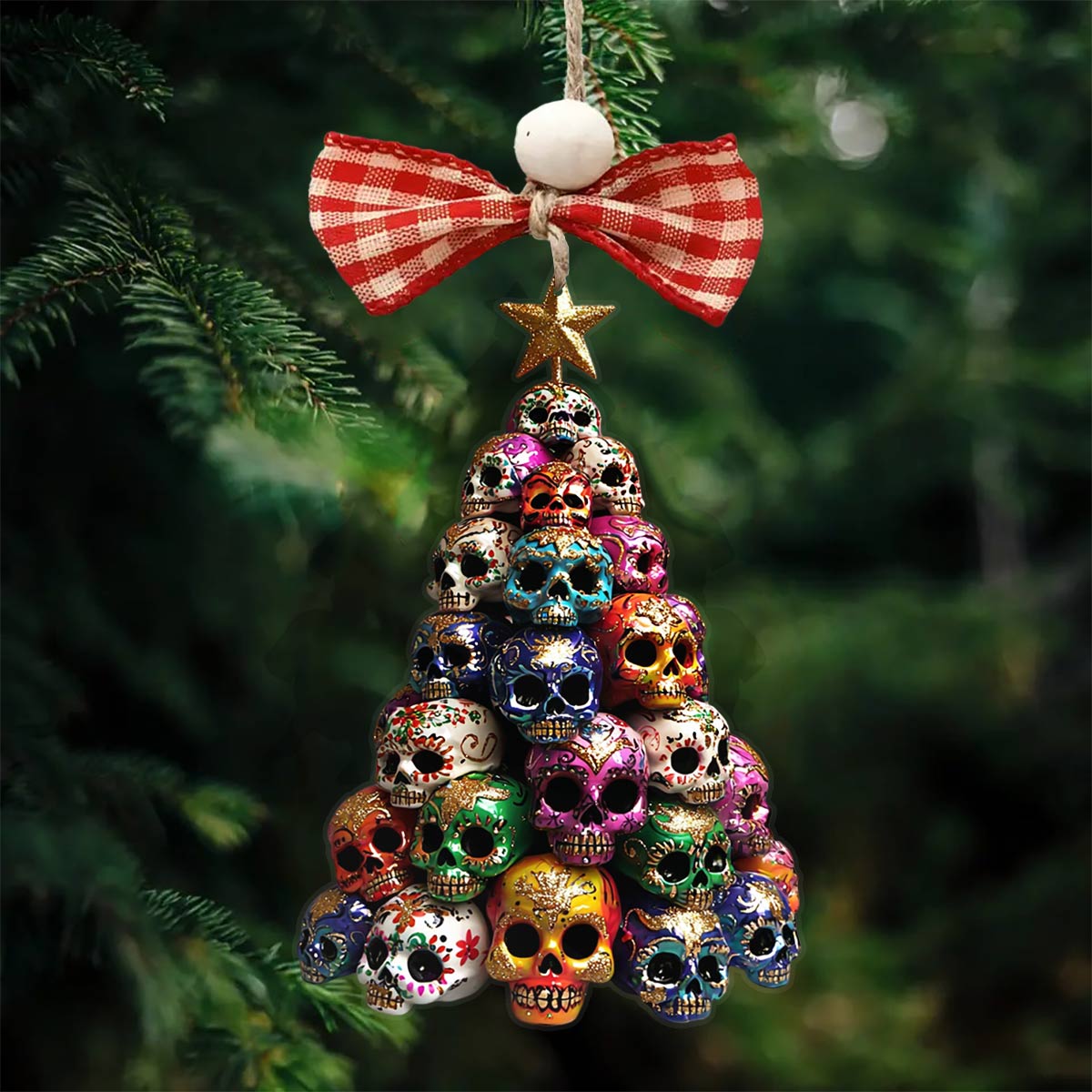 Shineful 2D Acrylic Ornament Gorgeous Skulls Christmas Tree Lovely