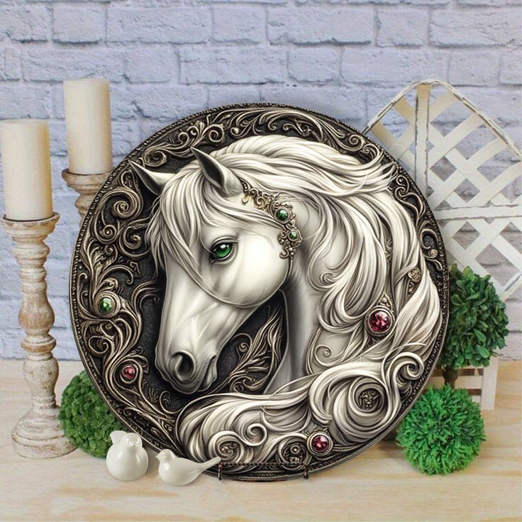 Shineful 2D Wooden Plaque, Hanging Decor, Door Sign Mystic Stallion