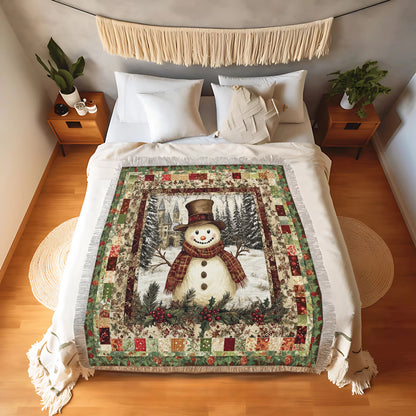 Shineful Woven Tapestry Throw Blanket - Vintage Snowman