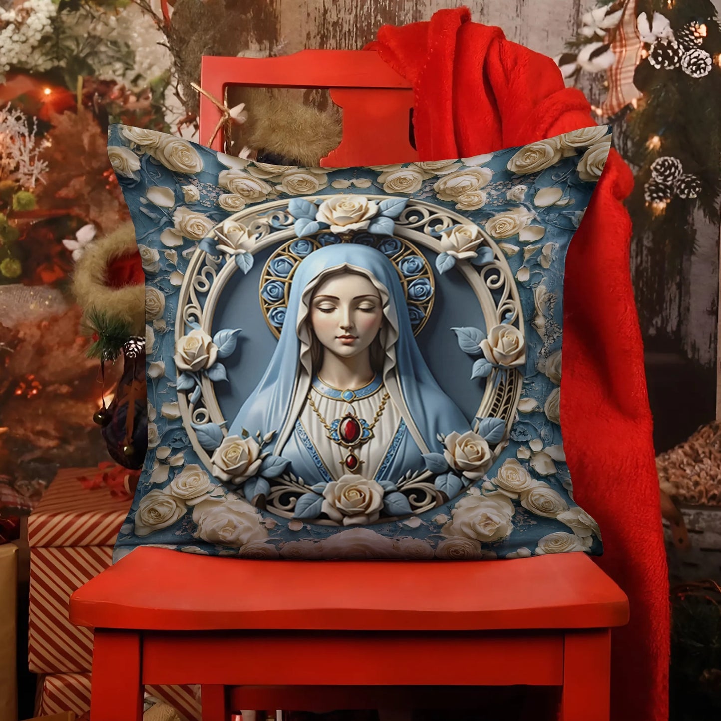 Shineful 2D Print Cushion Cover, Pillowcase, Pillows Covers - Blessed Virgin Mary