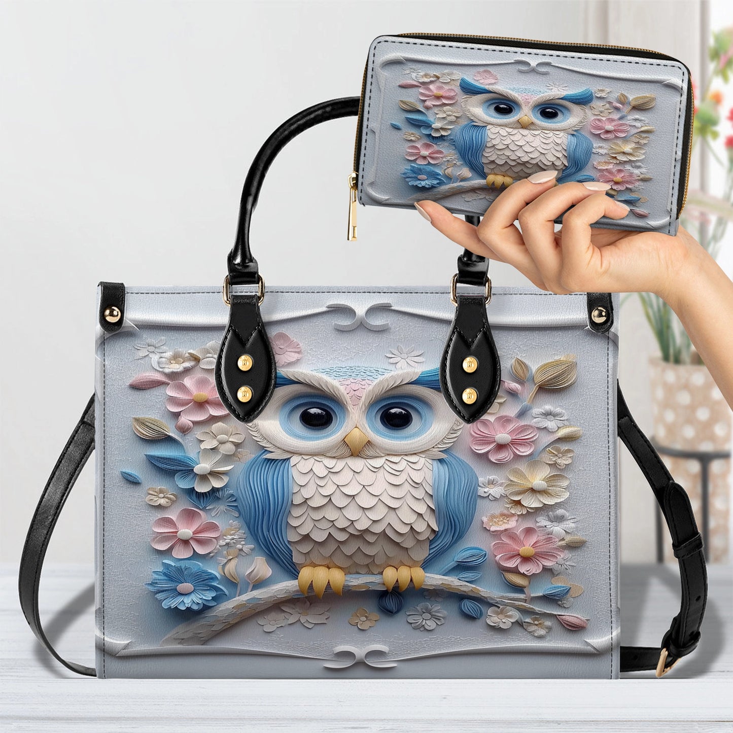 Shineful Leather Bag Ethereal Owl Haven