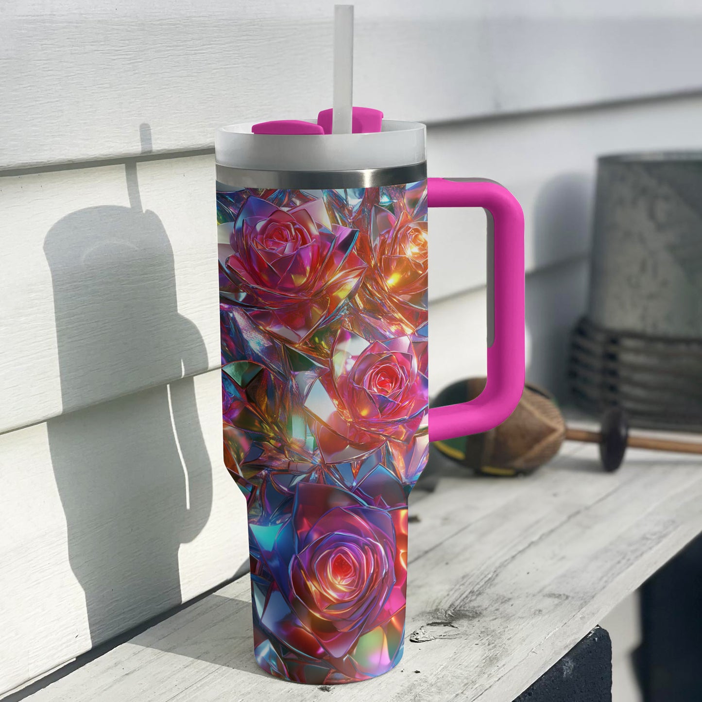 Shineful Glossy Tumbler Crystal Roses