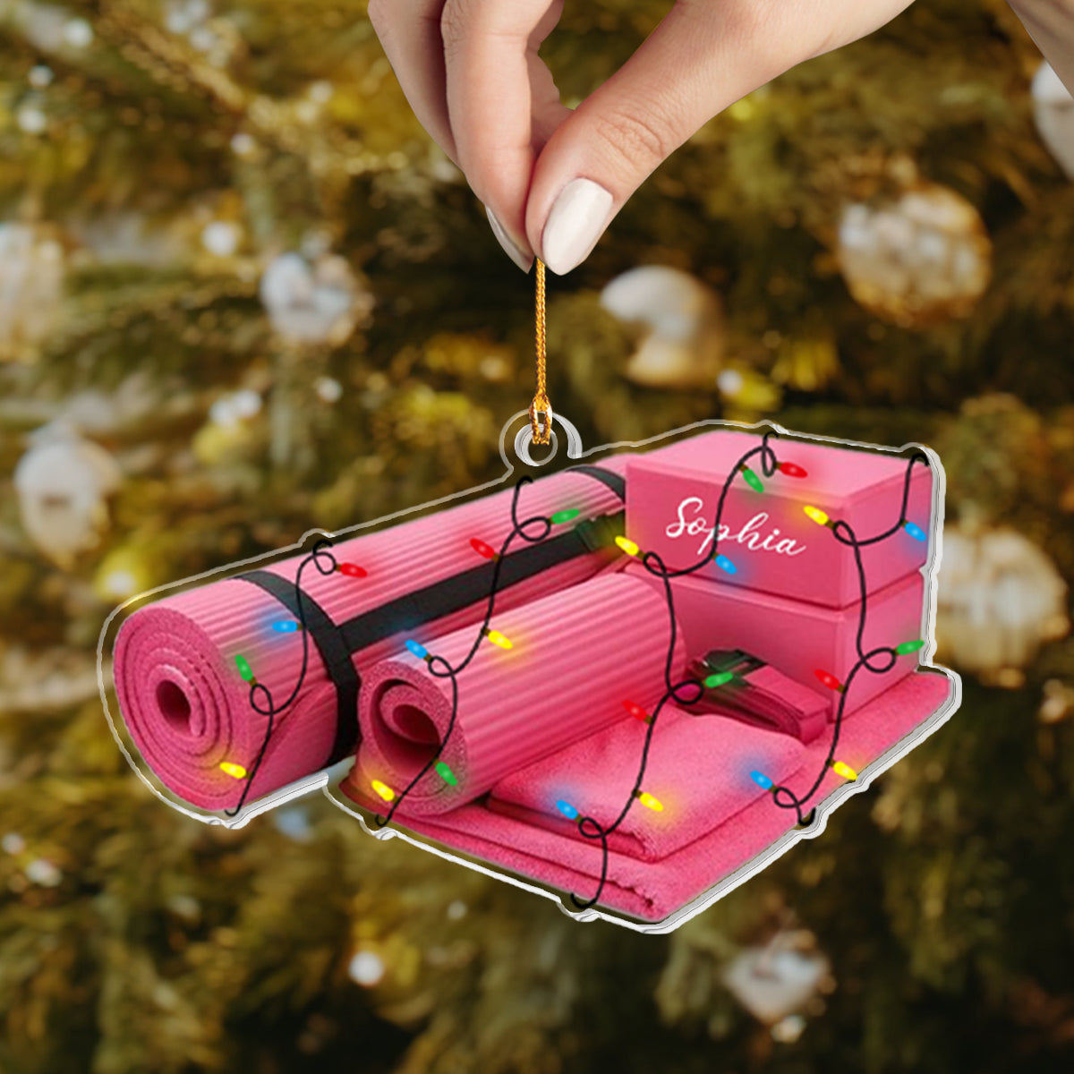 Shineful Personalized 2D Acrylic Ornament - Yoga & Meditation Mat Collection