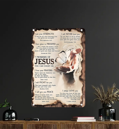 Shineful 2D Metal Sign 7 Promises of Faith Christ