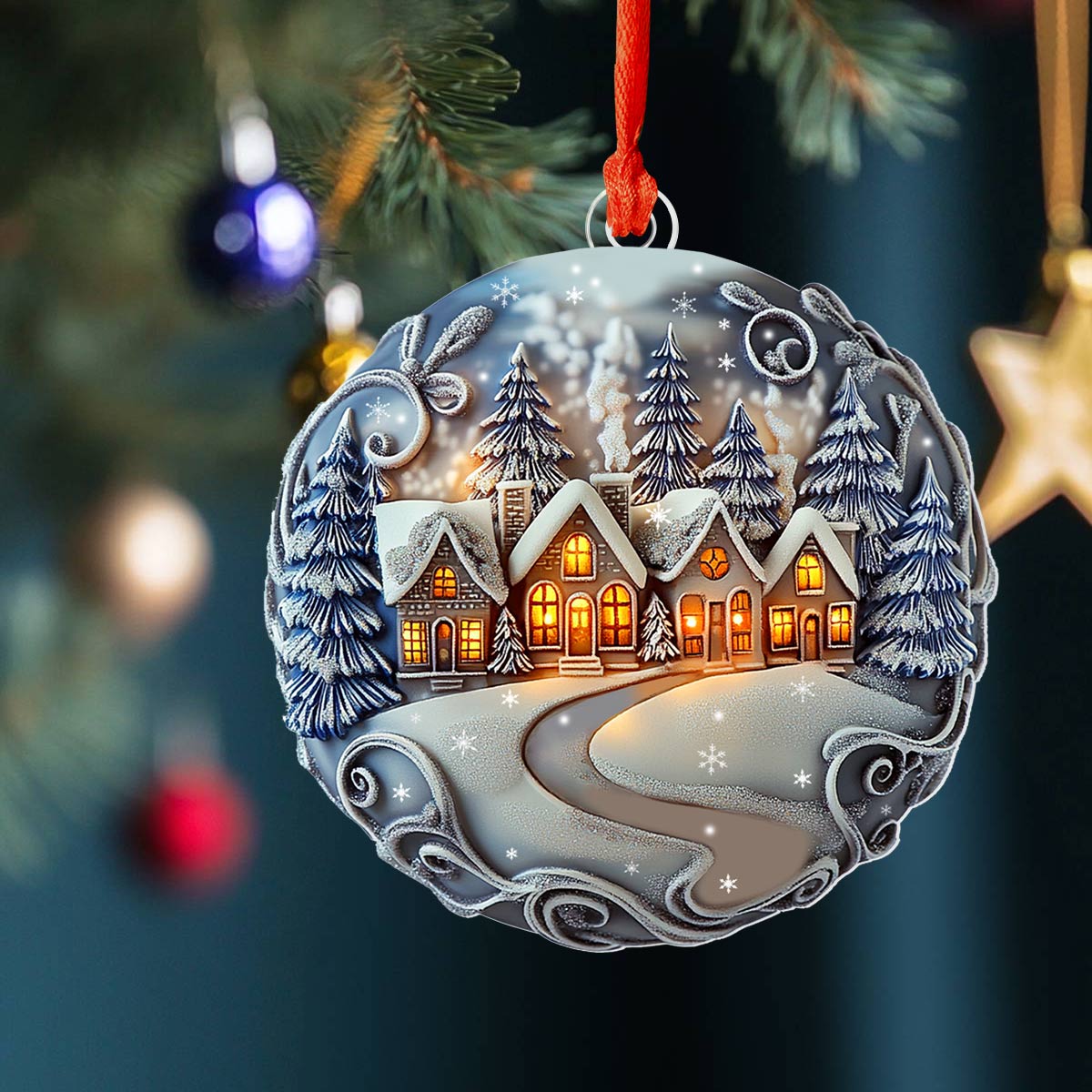 Shineful 2D Acrylic Ornament Winter Night