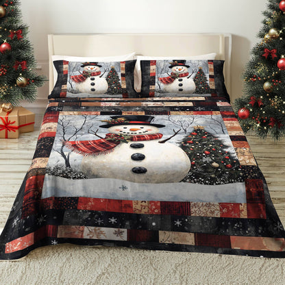 Shineful 4-Piece Bed Sheet Set Jolly Snowman