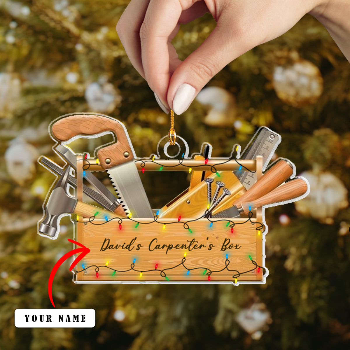 Shineful Personalized 2D Acrylic Ornament - Carpenter's Tool