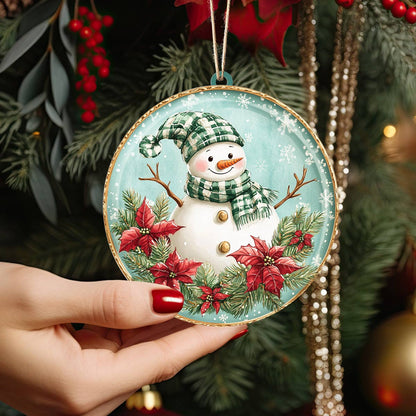 Shineful 2D Acrylic Ornament Frosty Plaid Snowman