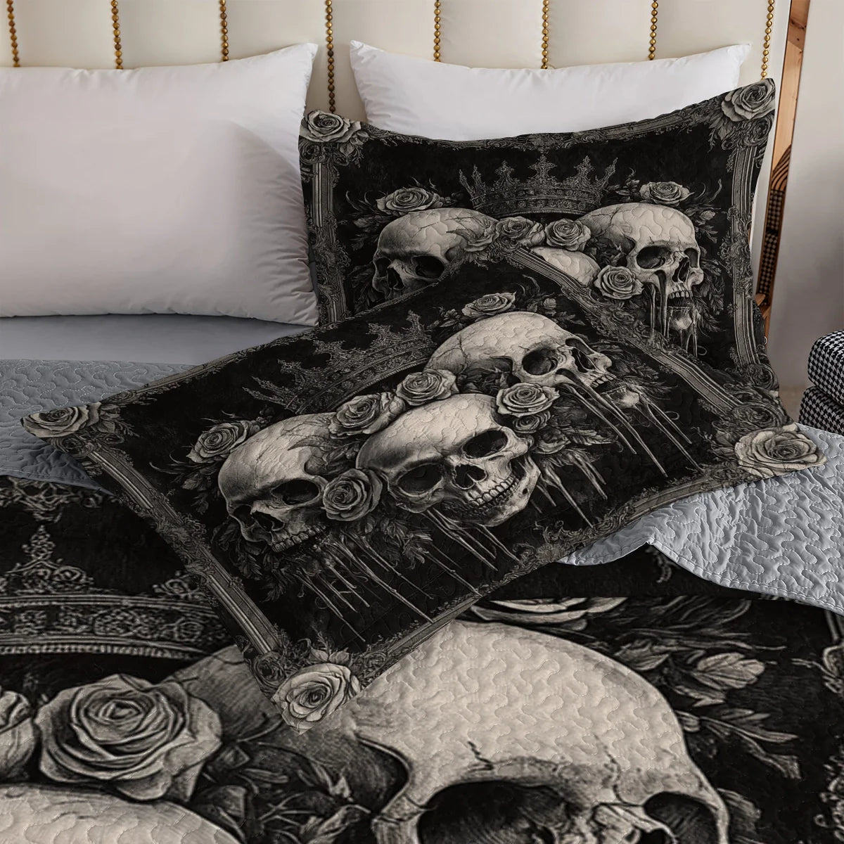 Shineful All Season Quilt 3-Piece Set - Eternal Crown Skull