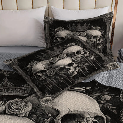 Shineful All Season Quilt 3-Piece Set - Eternal Crown Skull