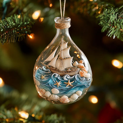 Shineful 2D Acrylic Ornament Sailing Waves