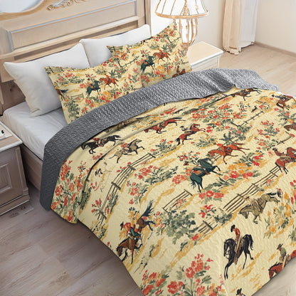 Shineful All Season Quilt 3-Piece Set Cowboy Prairie Dream