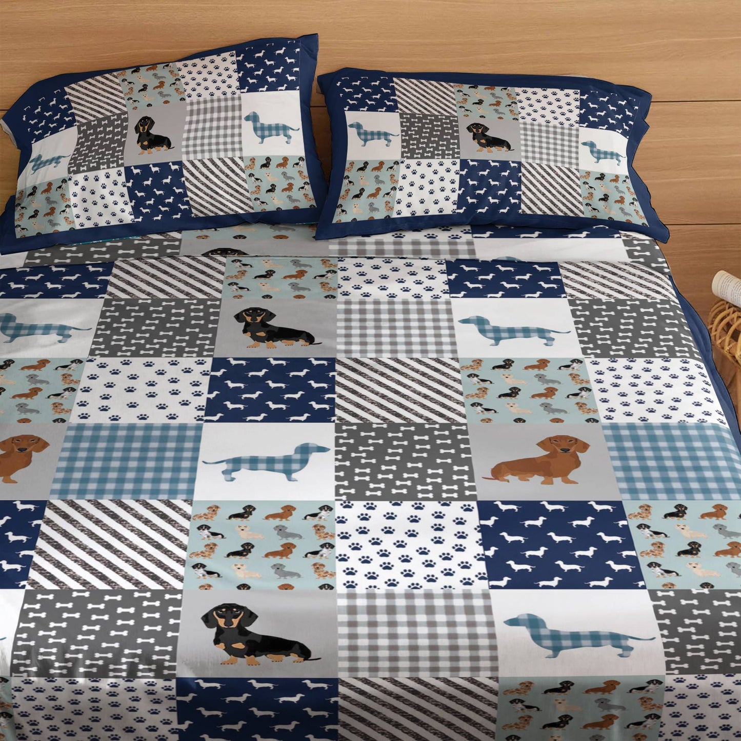 Shineful 4-Piece Bed Sheet Set Dachshund Delight