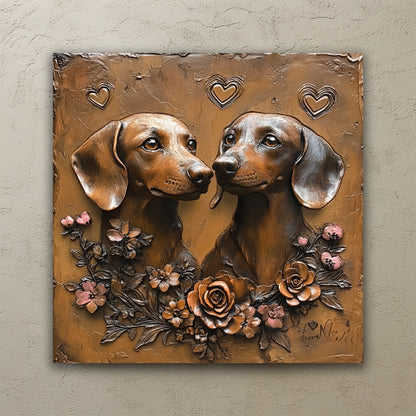 Shineful 2D Metal Sign Forever Dachshund Love