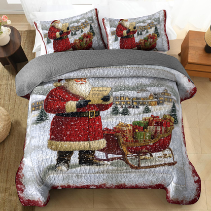 Shineful All Season Quilt 3-Piece Set - Santa