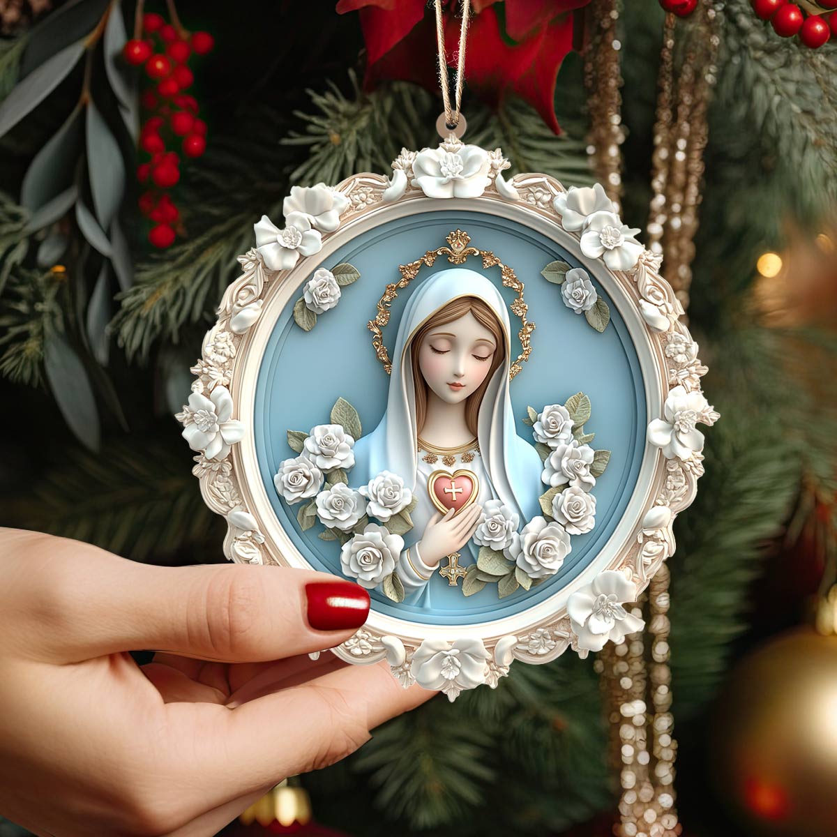 Shineful 2D Acrylic Ornament Blessed Virgin Mary Christmas