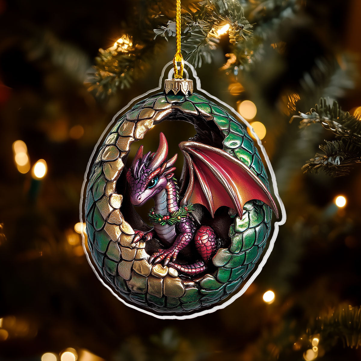 Glänzendes 2D-Acryl-Ornament - Dragon's Hearth Collection