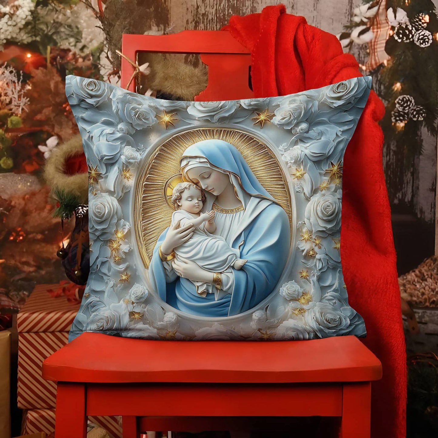 Shineful 2D Print Cushion Cover, Pillowcase, Pillows Covers Mother's Embrace Marian