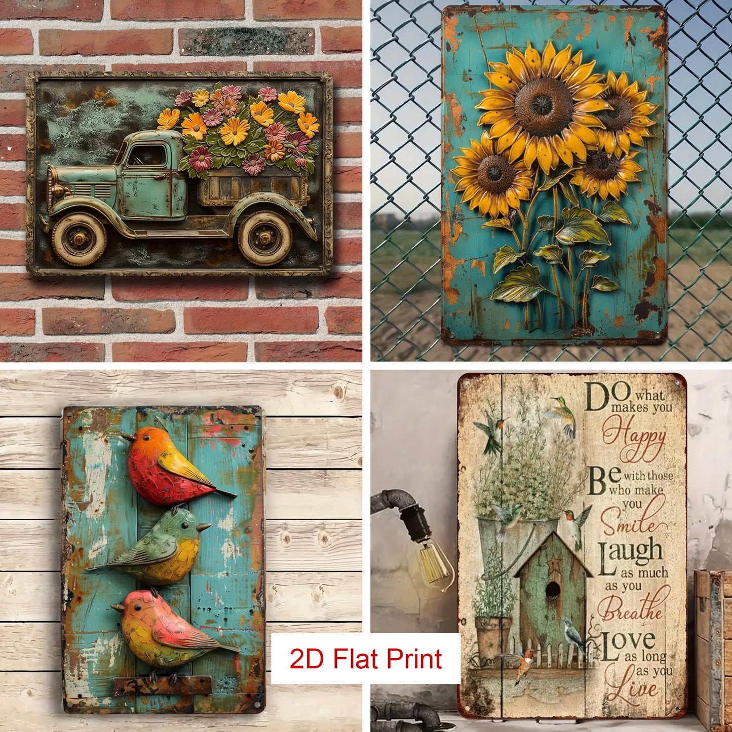 Shineful 2D Metal Sign Radiant Sunflower Duo