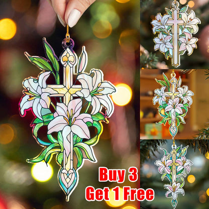 Shineful 2D Acrylic Ornament Faith & Lilies Stained