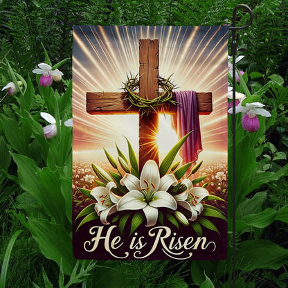 Shineful Garden Flag 12" x 18" Cross of Resurrection