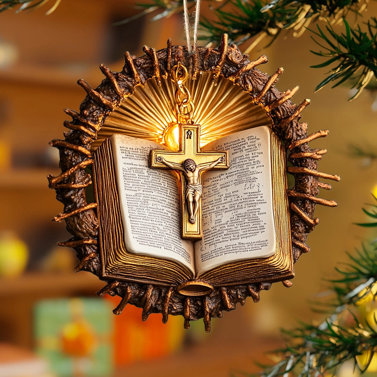 Shineful 2D Acrylic Ornament Holy Word and Cross Radiance