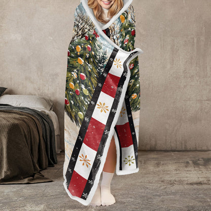 Shineful Wearable Hooded Blanket - Country Christmas Charm