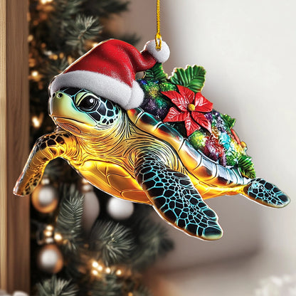 Shineful 2D Acrylic Ornament Santa’s Sea Turtle