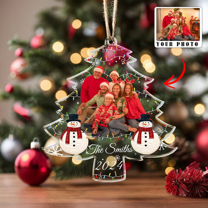 Shineful Acrylic Ornament Custom Photo Pack Snowy Family Tree