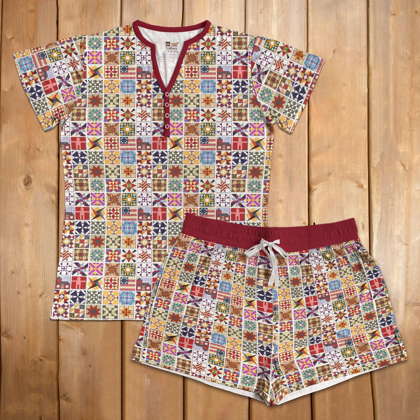 Shineful Pajama Shorts Quilting