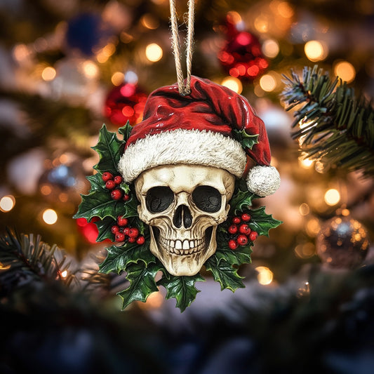 Shineful Acrylic Ornament Spooky Santa Skull