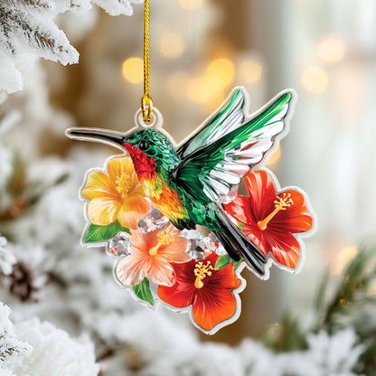 Shineful 2D Acrylic Ornament - Hummingbird Blossom