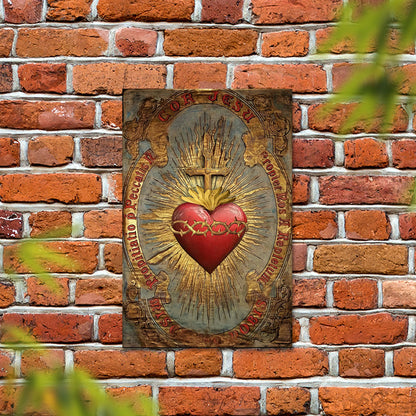 Shineful 2D Metal Sign Sacred Heart